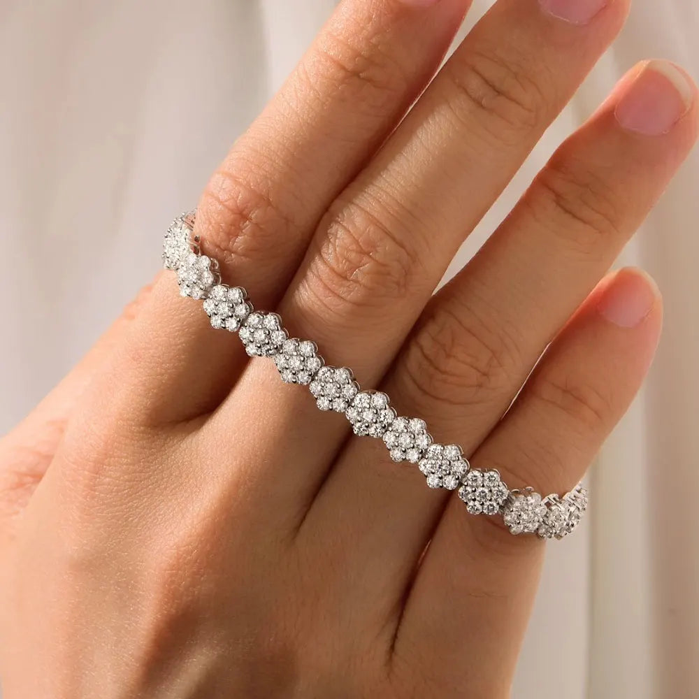 All 2mm Moissanite Tennis Bracelet Full Diamond GRA 925 Silver Plated 18k Wedding Party Jewelry Bracelets for Women Man