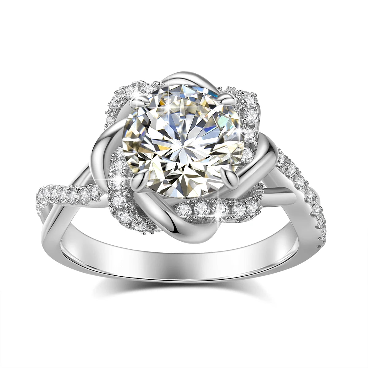 Moissanite Ring Yellow Gold 3ct With Certificate High Quality Wedding Party Jewelry