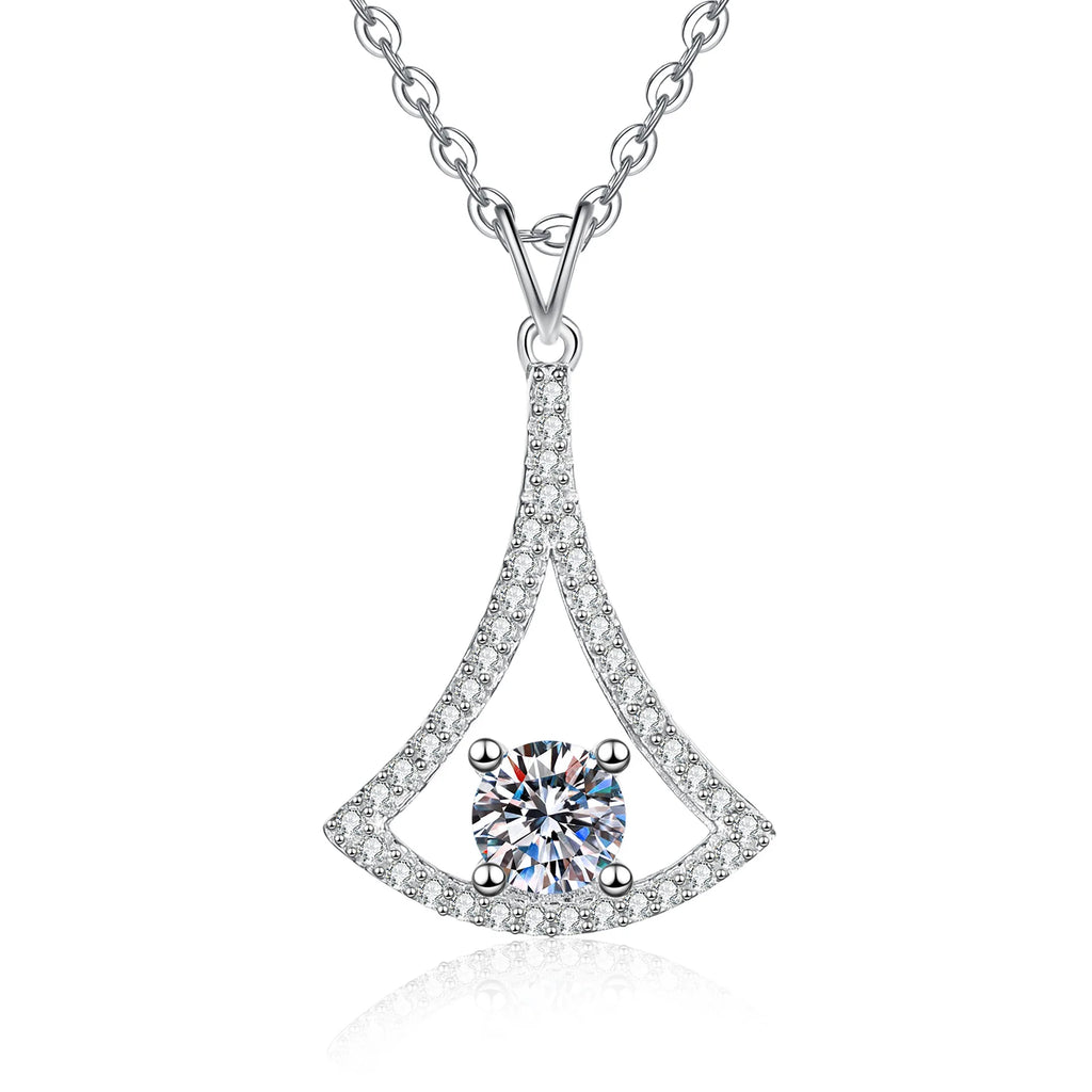 PT950 Skirt Pendant Necklace Korean Minimalist Collarbone Chain Light Luxury Moissanite Jewelry