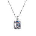 Women Valentine's Day 18K White Gold Necklaces 1/2CT Moissanite Diamond Square Pendant PT950 Platinum Girl Friend Birthday Gift