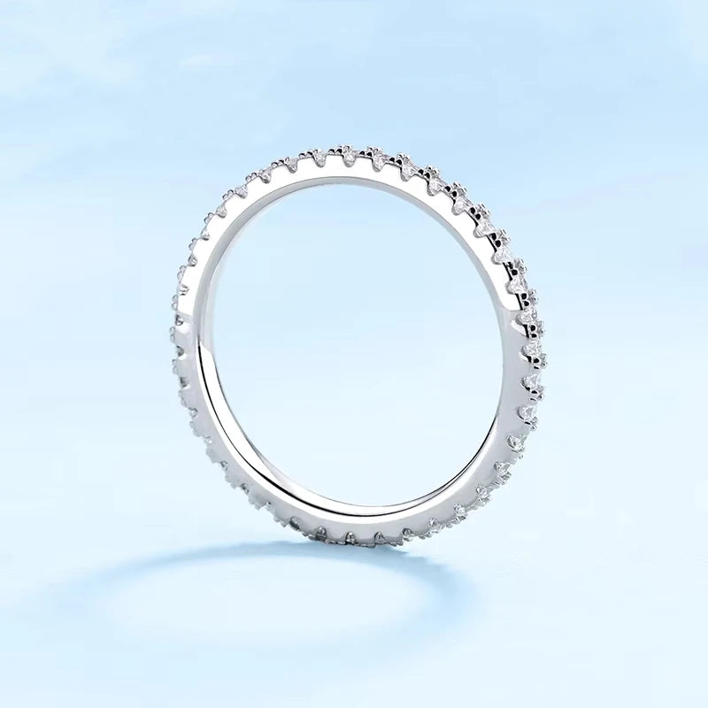 Engagement Women 18K White Gold Wedding Rings 0.57CT Moissanite Diamond Girl Birthday Gift Daughter PT950 Platinum Fine Jewelry