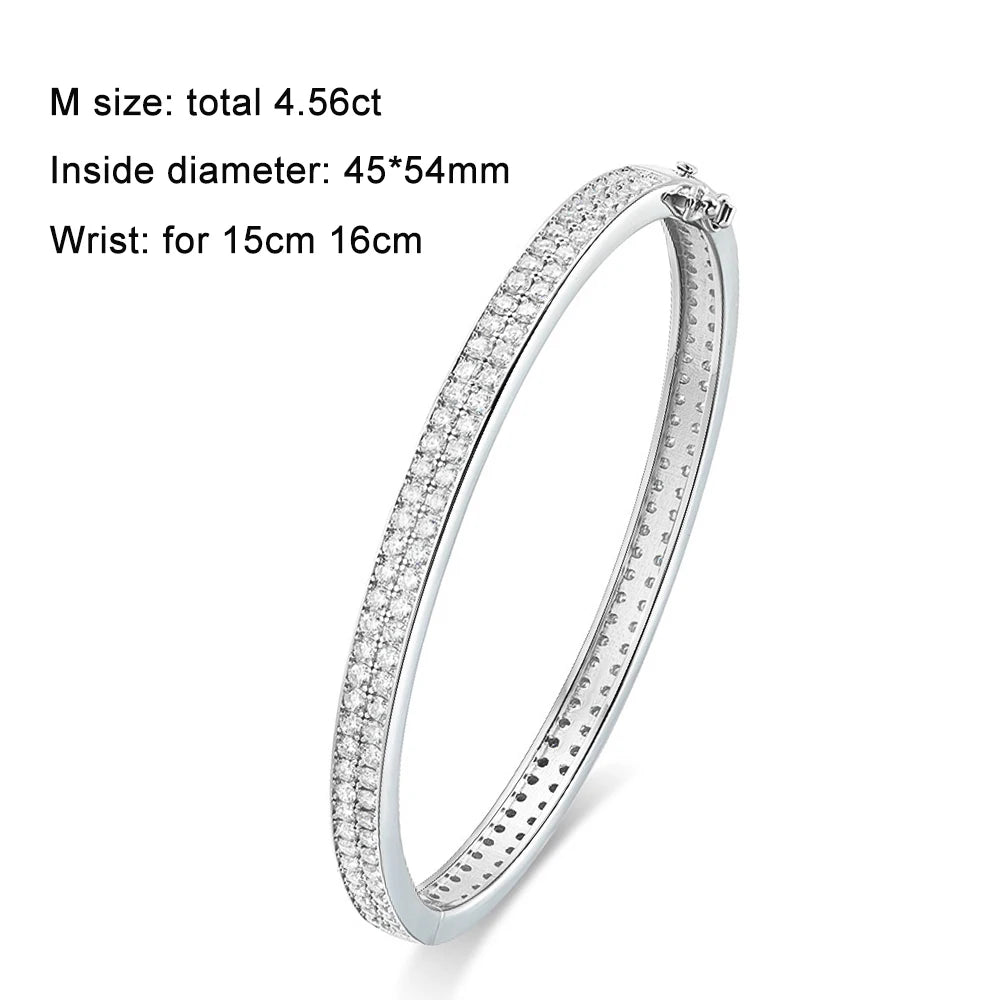 D VVS1 Moissanite Full Diamond Bangle | S925 Silver