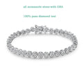 Brilliant Cut Flower Moissanite Tennis Bracelet for Women 1.5mm Gem Full Diamond 925 Sterling Silver Plated 18K Jewelry