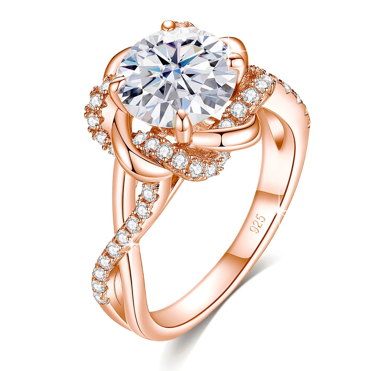 Moissanite Ring Yellow Gold 3ct With Certificate High Quality Wedding Party Jewelry