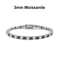 Black and White All Moissanite Tennis Bracelets for Women Man s925 Sterling Silver Plated White Gold Hip Hop Bracelet