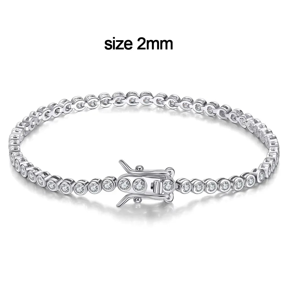 2mm Moissanite Tennis Bracelet | D VVS1 S925 Silver