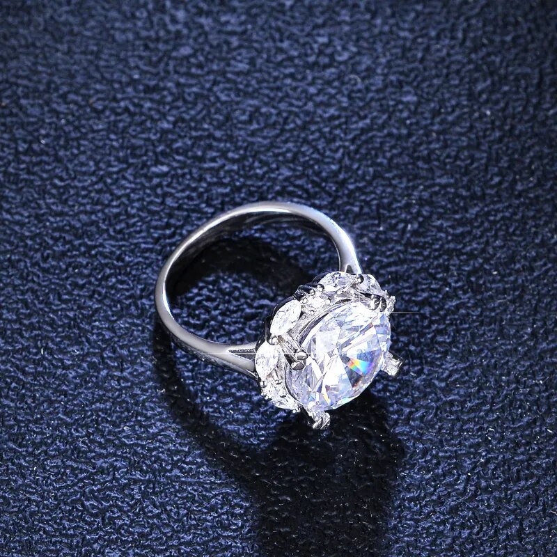 5 Carat Round Moissanite Rings