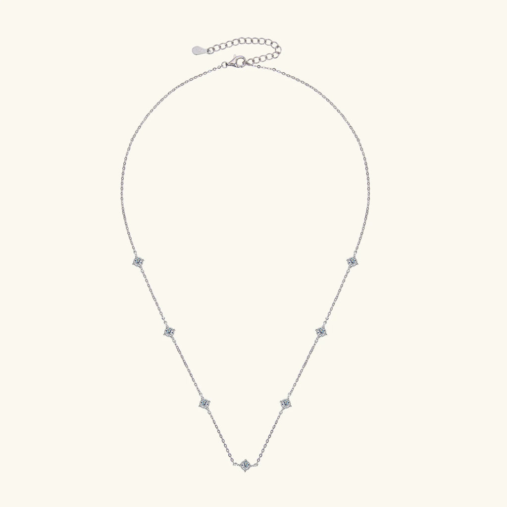 Moissanite Diamond Necklaces for Women Dainty 18k Gold Plated/925 Sterling Silver 3mm  Neck Chain Female Trendy Jewelry