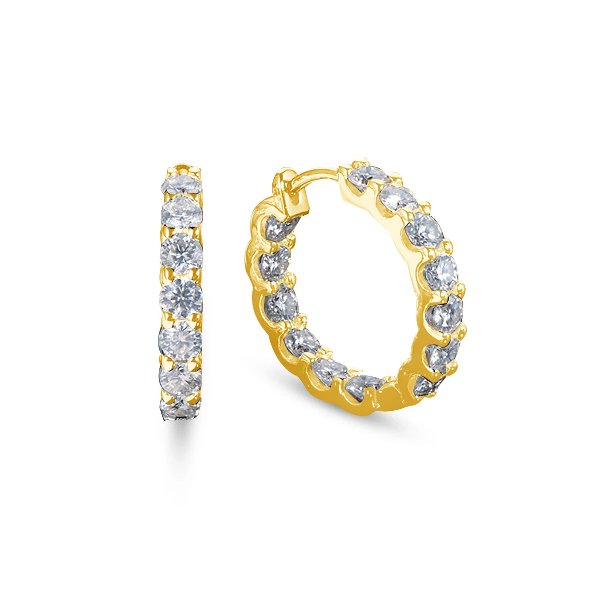 Full Moissanite Earrings hoops D VVS1 Luxury