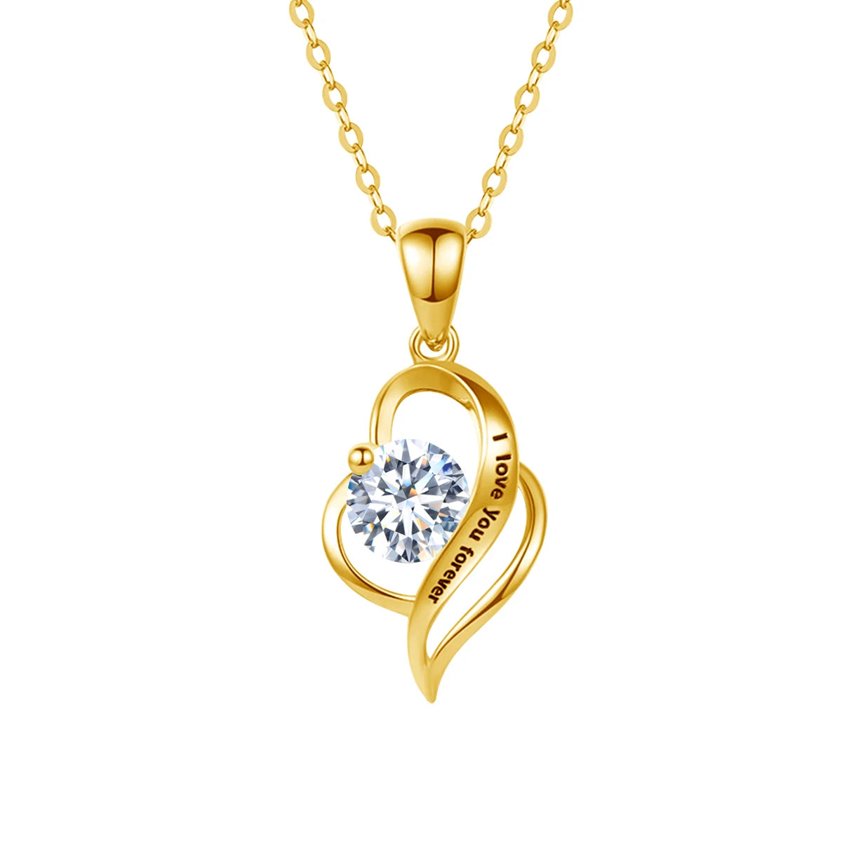 Moissanite Necklace 1 Carat Valentine Gift I Love You Forever