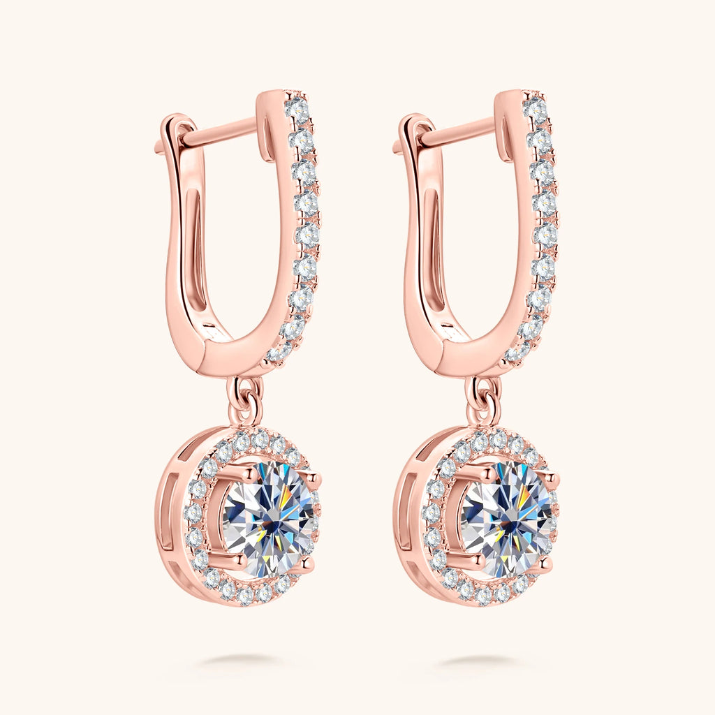 Moissanite Earrings for Women 100% 925 Sterling Silver Plated 1 Carat D Color 14k Gold Wedding  Jewelry with GRA Certified