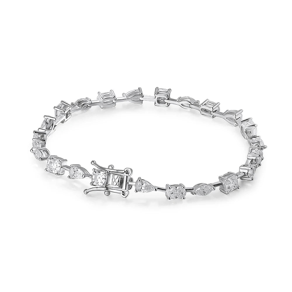 Moissanite Tennis Bracelets for Women Men D VVS1 Lab Grow Diamond s925 Sterling Silver Plated 18k 6.3 - 8.1ct
