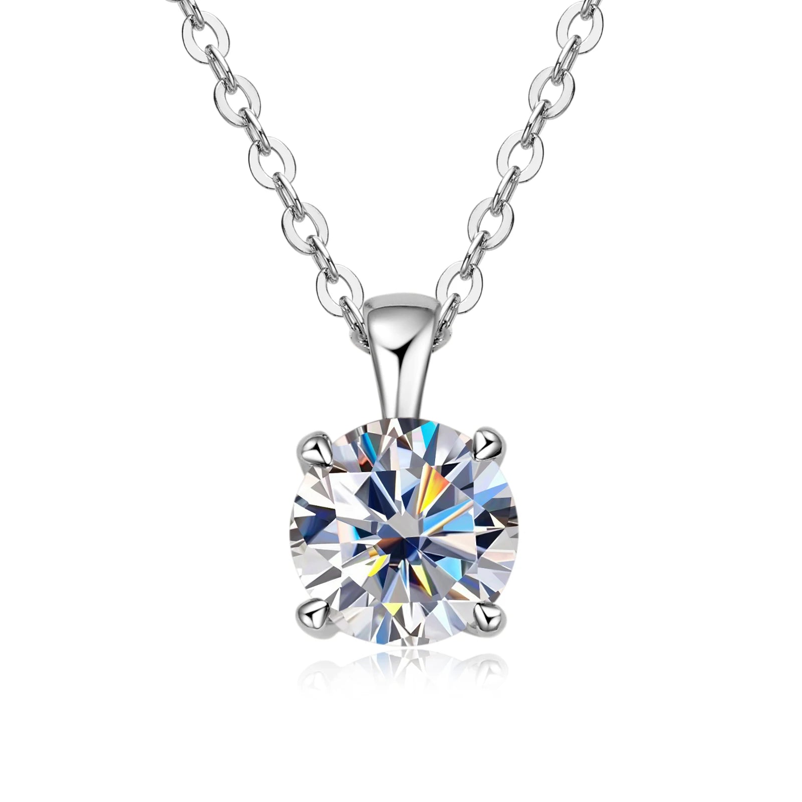 D Color 1ct Moissanite Pendant Necklace for Women 18k Gold Plated Certified Original 925 Silver Diamond Necklaces Fine Jewelry