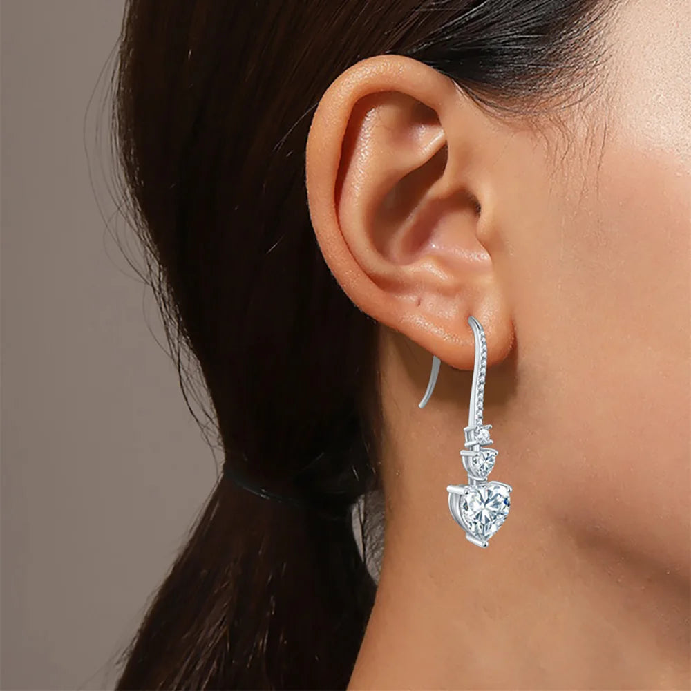 4cttw Full Moissanite Drop Earrings