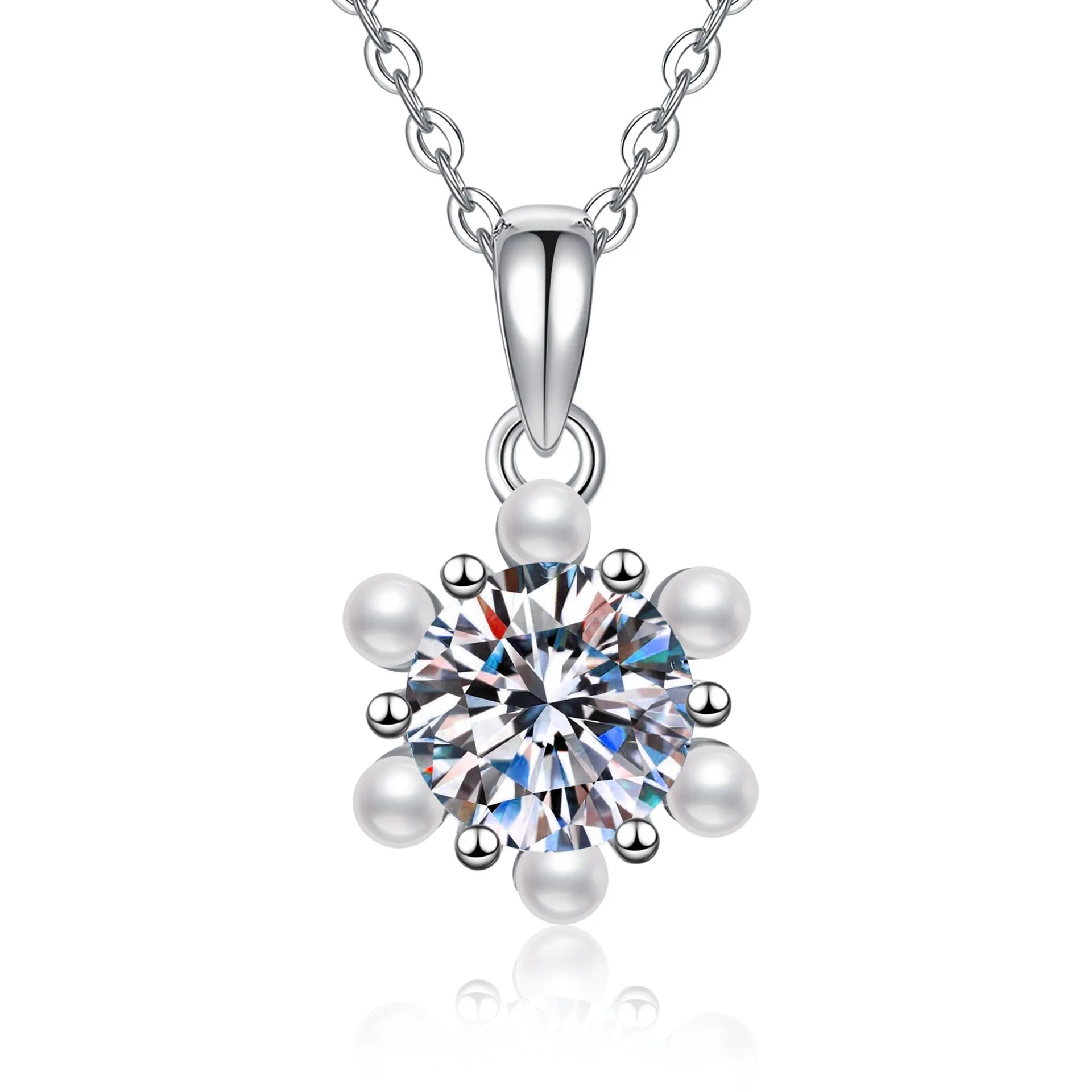 PT950 platinum moissanite necklace temperament simple small fragrant wind necklace moissanite pendant collarbone white gold