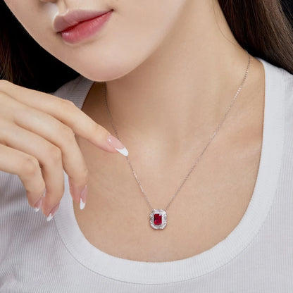 Gemstone Moissanite Pendant Necklace