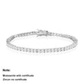 Moissanite Tennis Bracelet 3/4/5mm S925 Sterling Silver with 18k Gold Plated Bracelets for Women Man with Certification