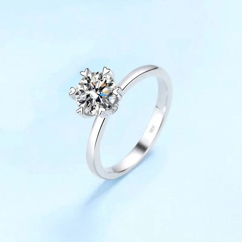 Women Birthday Gift 18K White Gold Wedding Band 0.5/1/2CT VVS D Color Moissanite Diamond PT950 Platinum Girl Valentine's Day ins