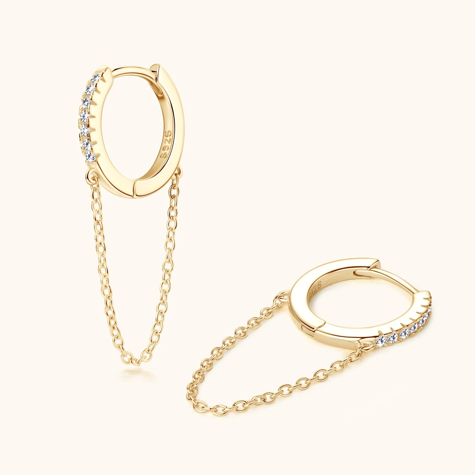 Hoops Long Tassel Earrings 1.2mm All Moissanite Chain Drop Earrings 925 Sterling Silver Ear Studs For Women Jewelry