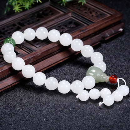 White Jade Single Loop Bracelet Natural Hetian Jade