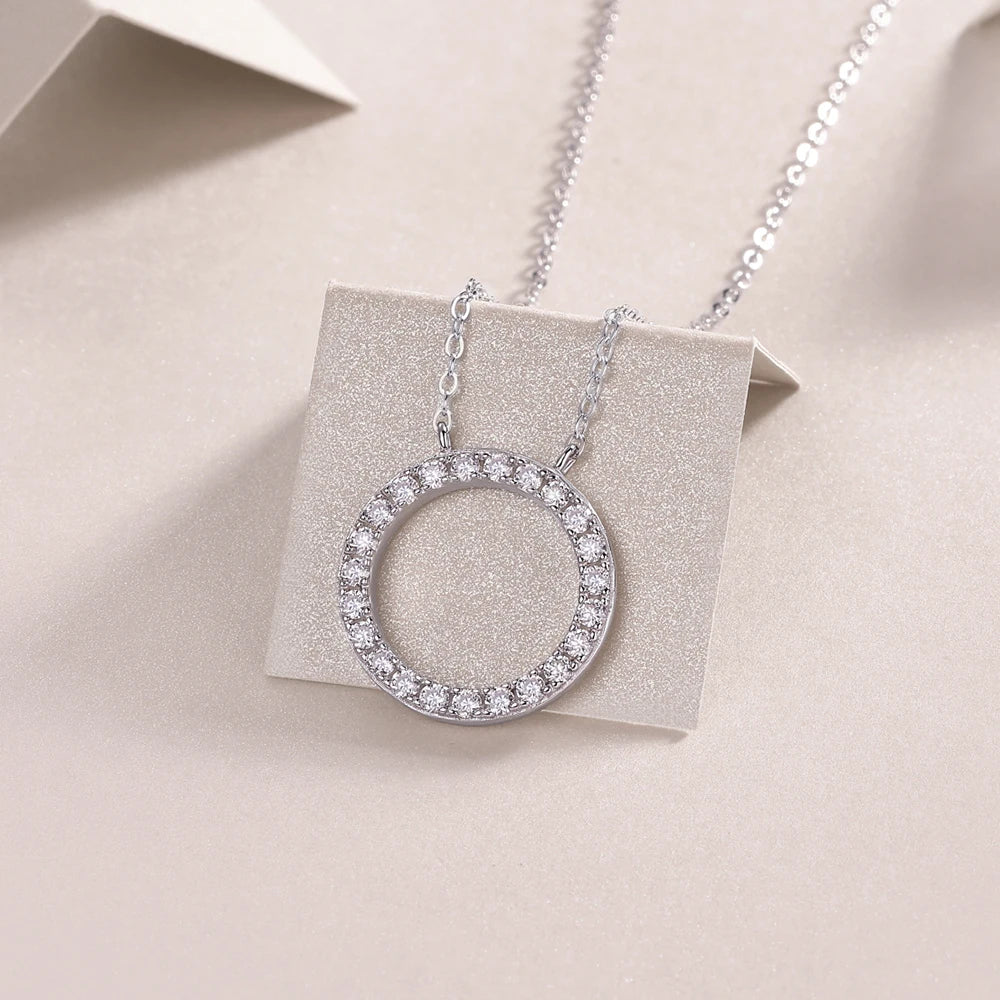 Moissanite Pendant Necklace 925 Sterling Silver Diamond Necklace Chain 1.7mm For Women Jewellry Gift GRA Certified