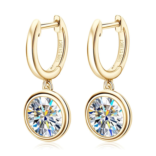 Moissanite Drop Earring For Women Girls 925 Sterling Silver Pendant Earrings