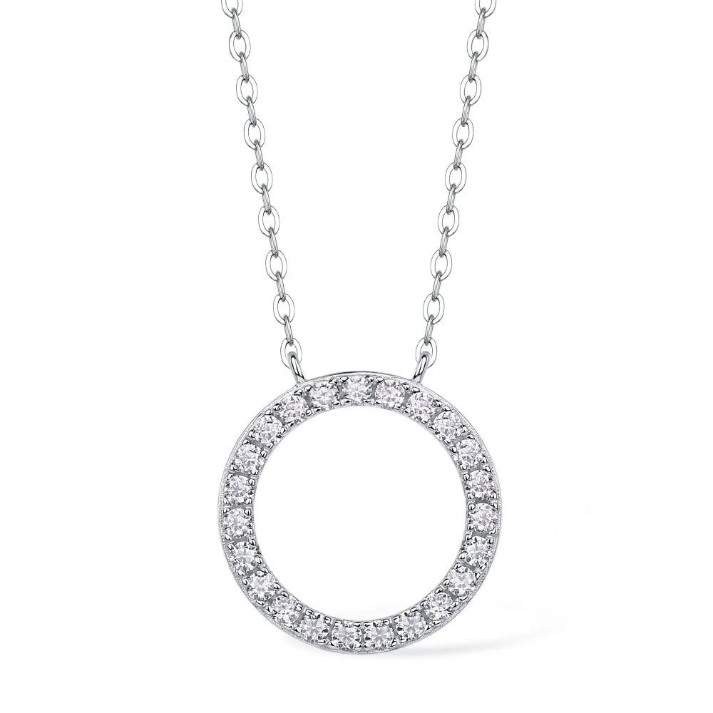 Moissanite Pendant Necklace 925 Sterling Silver Diamond Necklace Chain 1.7mm For Women Jewellry Gift GRA Certified