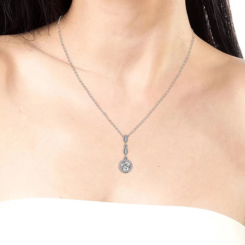 1ct Moissanite Pendant Necklace