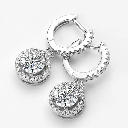 2cttw Full Moissanite Round Bag Earrings