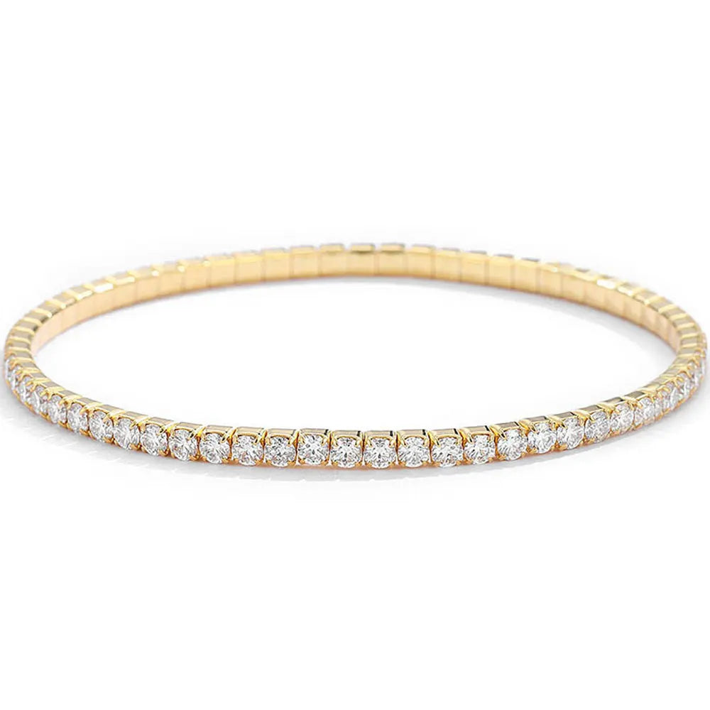 Moissanite Tennis Bracelet 2.5mm/3mm s925 Sterling Silver Elastic Tennis Bracelets for Women Men  3.84-6.4ct D VVS1