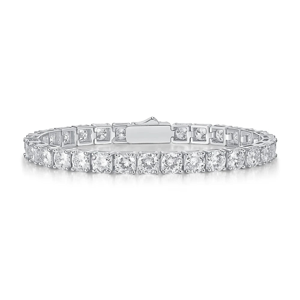 Real Moissanite 3/4/5mm Tennis Bracelet for Women Man Original 925 Sterling Silver Plated 18k Gold Diamond Bracelets with GRA