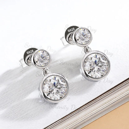 2.6cttw Full Moissanite Drop Earrings