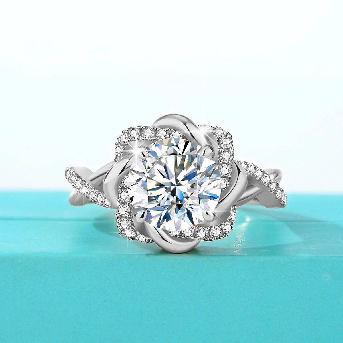 Moissanite Ring Yellow Gold 3ct With Certificate High Quality Wedding Party Jewelry