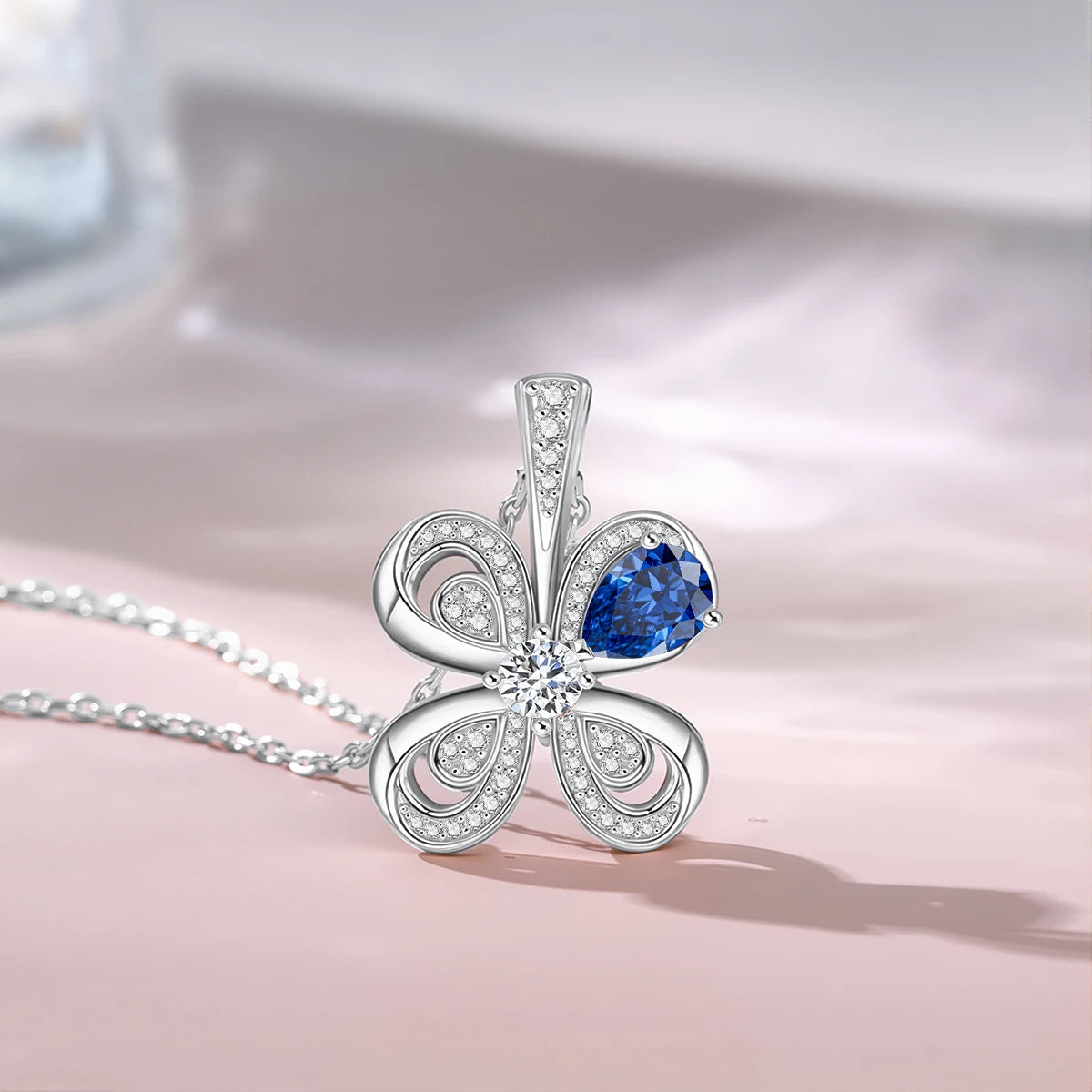 Moissanite Necklace With Certificate Pendant For Woman 100% Silver 925 Lucky Charms Fine Jewelry