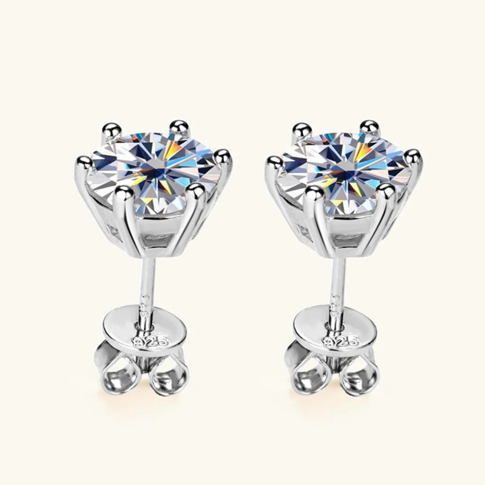 Luxury 3CT Moissanite Stud Earrings for Women Men 18K Yellow Gold Plated Orginal 925 Silver 9mm Diamond Earring Wedding Jewelry