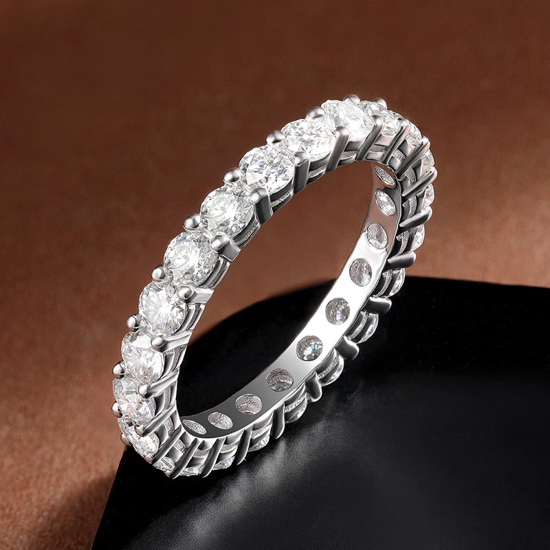 D VVS1 Moissanite Eternity Band - S925 Sterling Silver 3mm