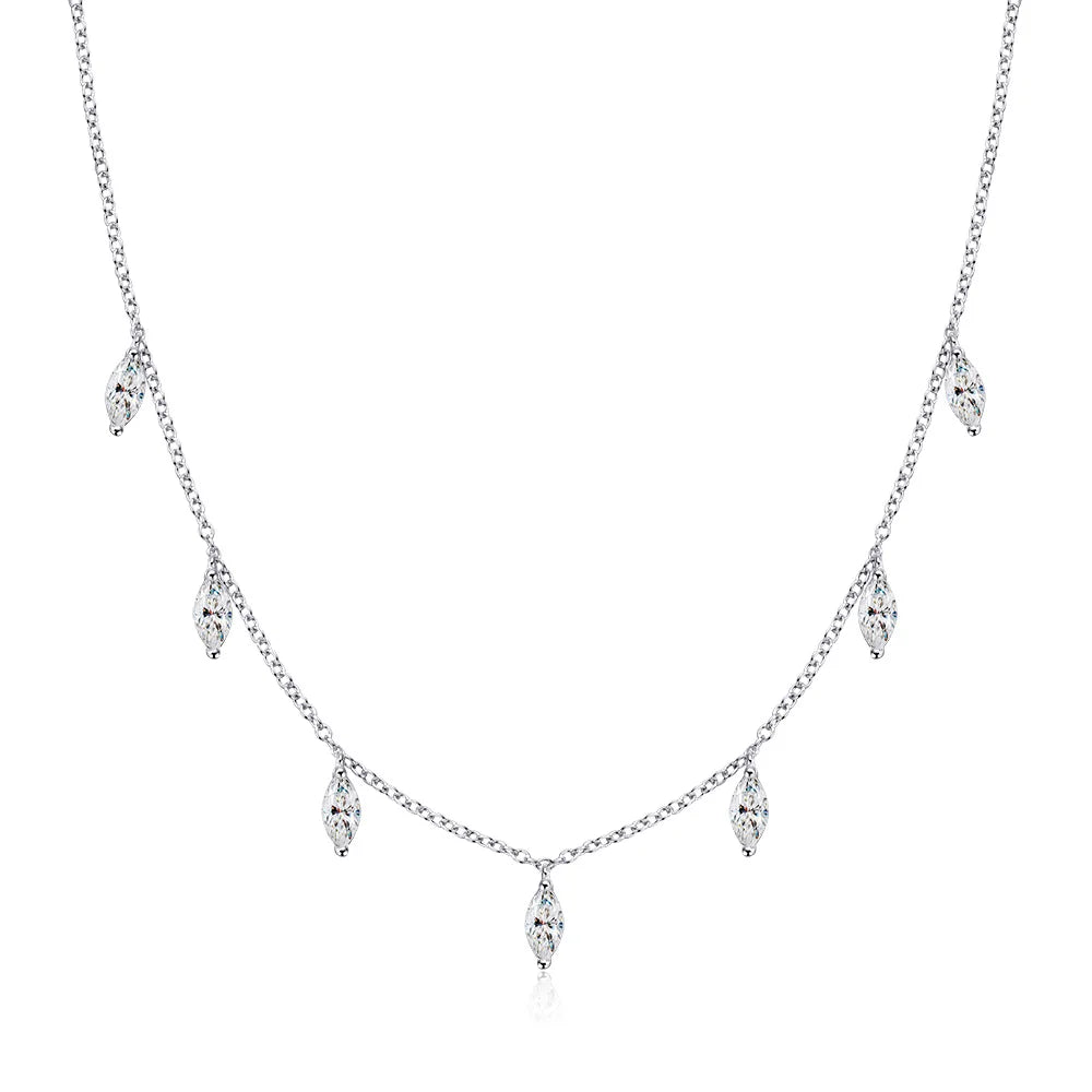 0.3ct Marquise Moissanite Necklace | D VVS1 S925 Silver