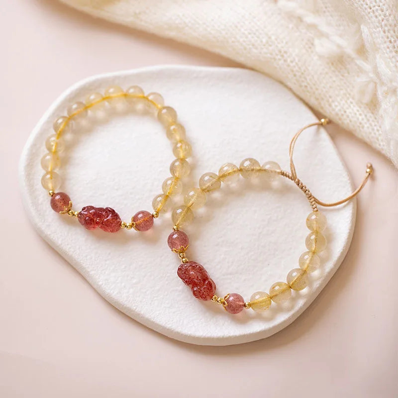 Natural Strawberry Crystal Bracelet