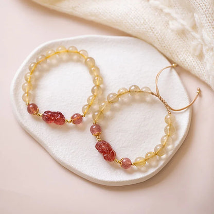 Natural Strawberry Crystal Bracelet