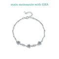 Moissanite Bracelets 1.5CTTW 18K Plated for Women Adjustable 16+3cm Chain 100% 925 Sterling Silver Jewelry GRA