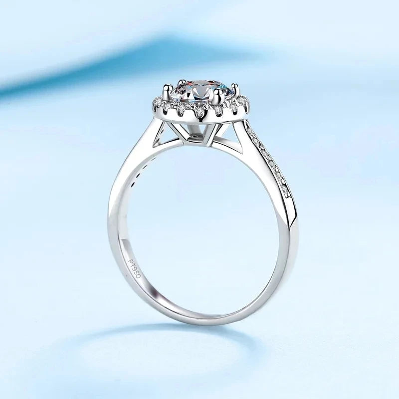 PT950 Platinum Moissanite Diamond Wedding Ring