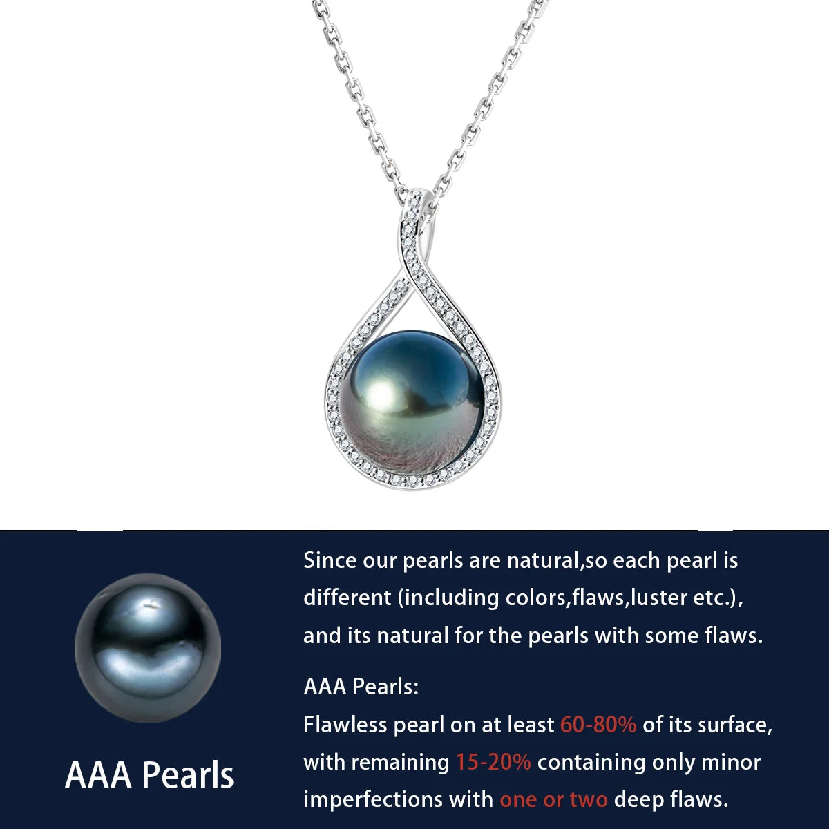 11-12mm Tahitian Black Pearl Necklace