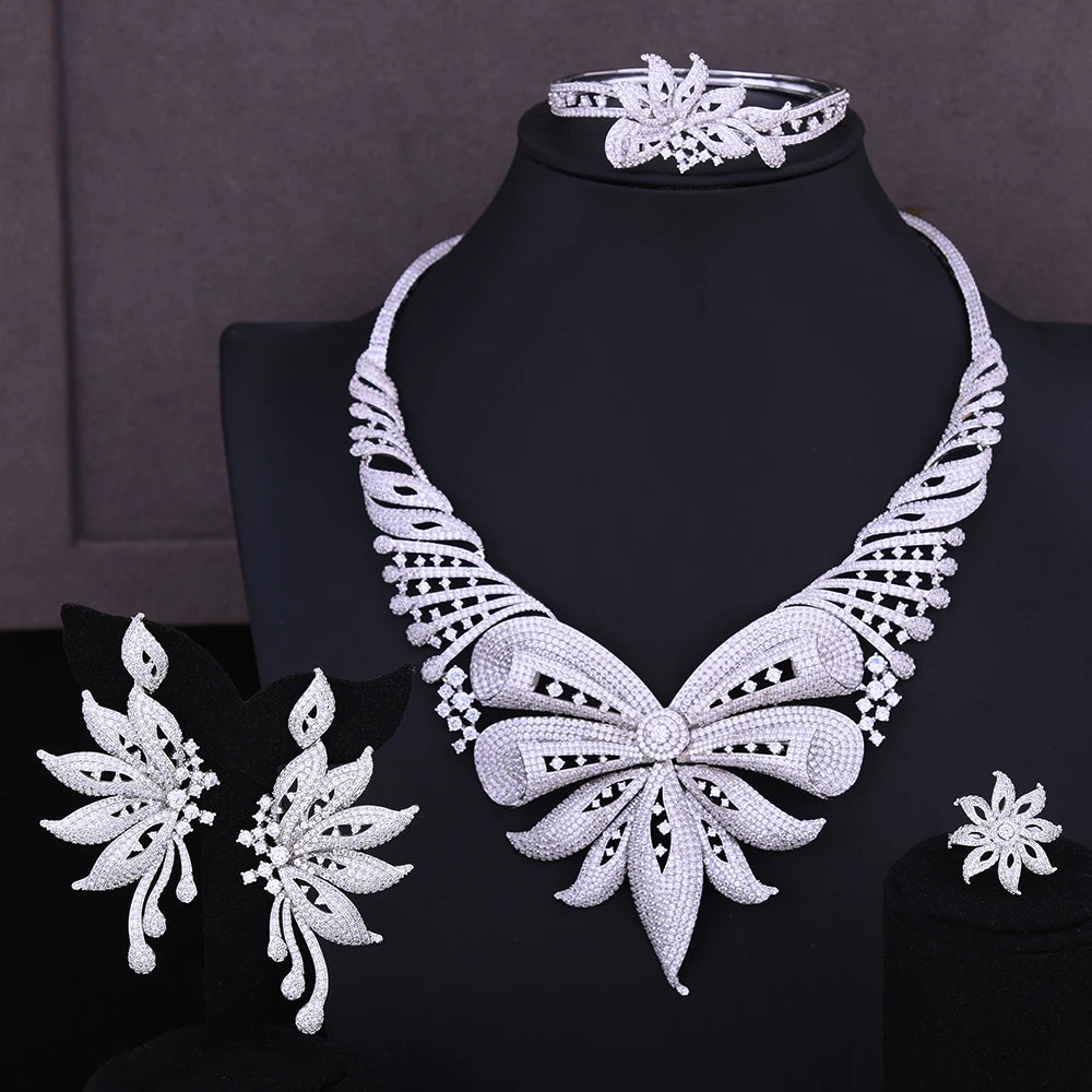 Luxury Women Bridal Cubic Zirconia Jewelry Set