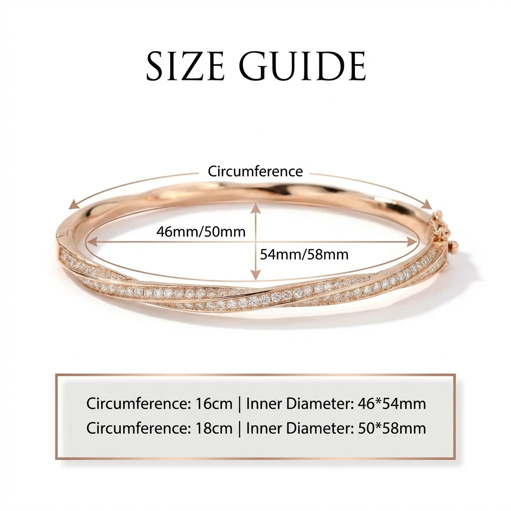 Moissanite Twisted Bangle | D VVS1 S925 Silver Bracelet