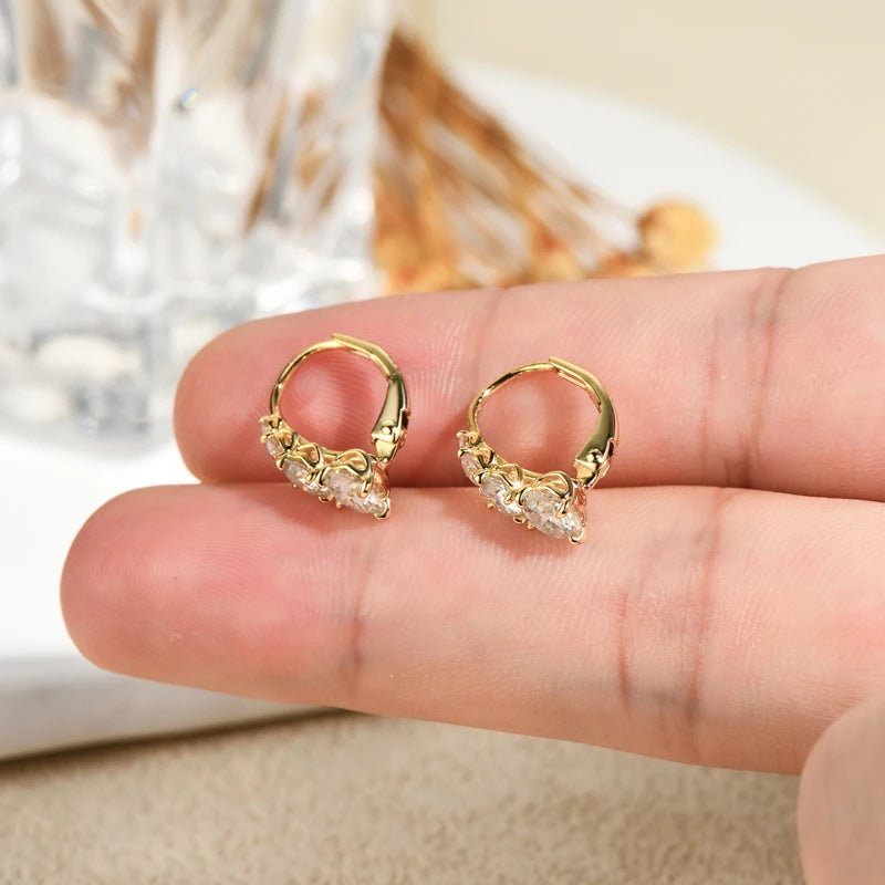 Moissanite Hoop Earrings 925 Sterling Silver