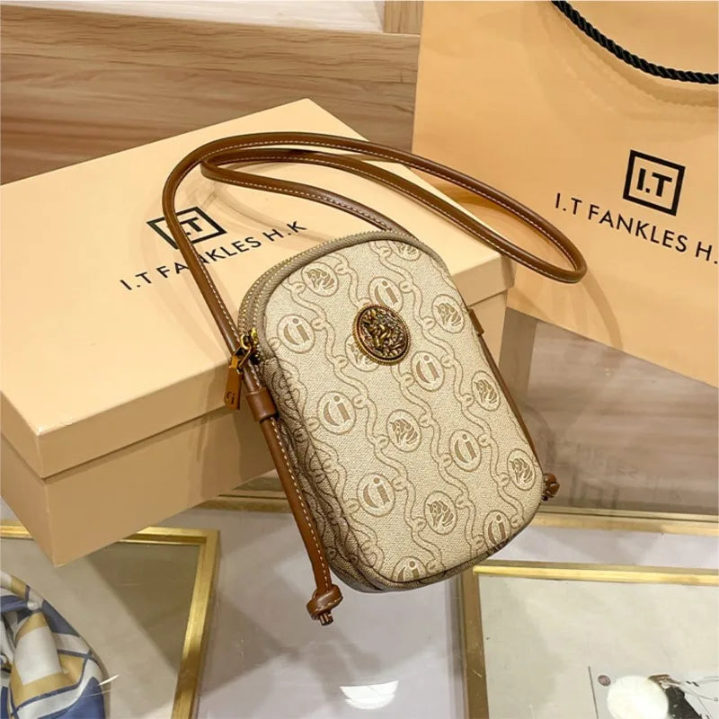 Genuine leather luxury mobile phone bag shoulder crossbody bag