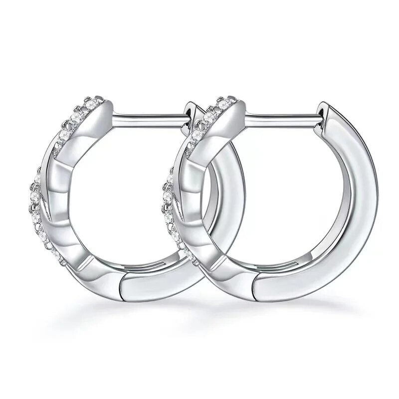 0.1ct Moissanite Hoop Earrings