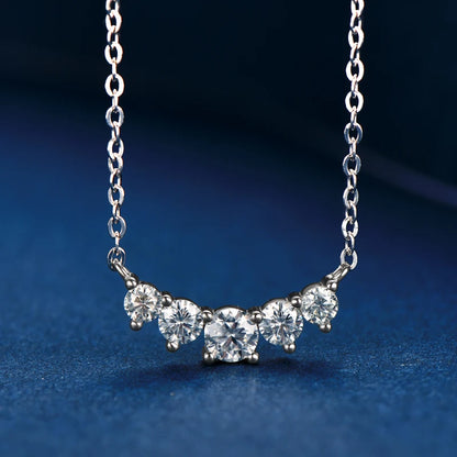 Moissanite Smile Pendant Necklace