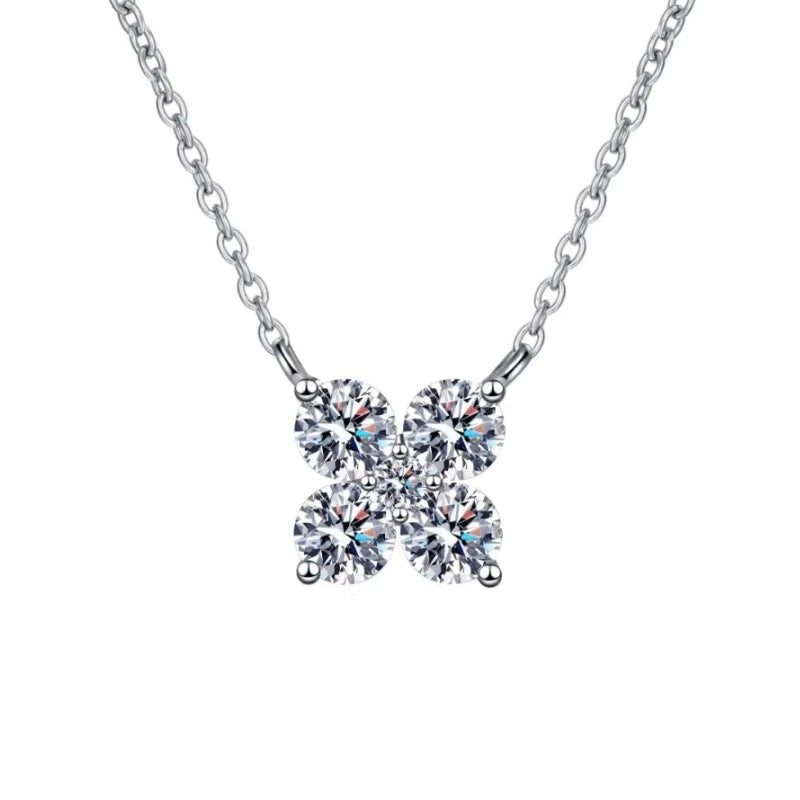Women Valentine's Day 18K White Gold Girl Necklaces 1.26CT Moissanite Diamond Wedding PT950 Platinum Fine Jewelry Birthday Gift