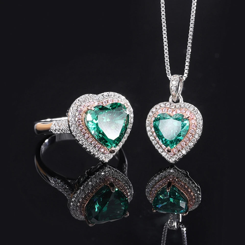 Moissanite Heart Pendant Necklace